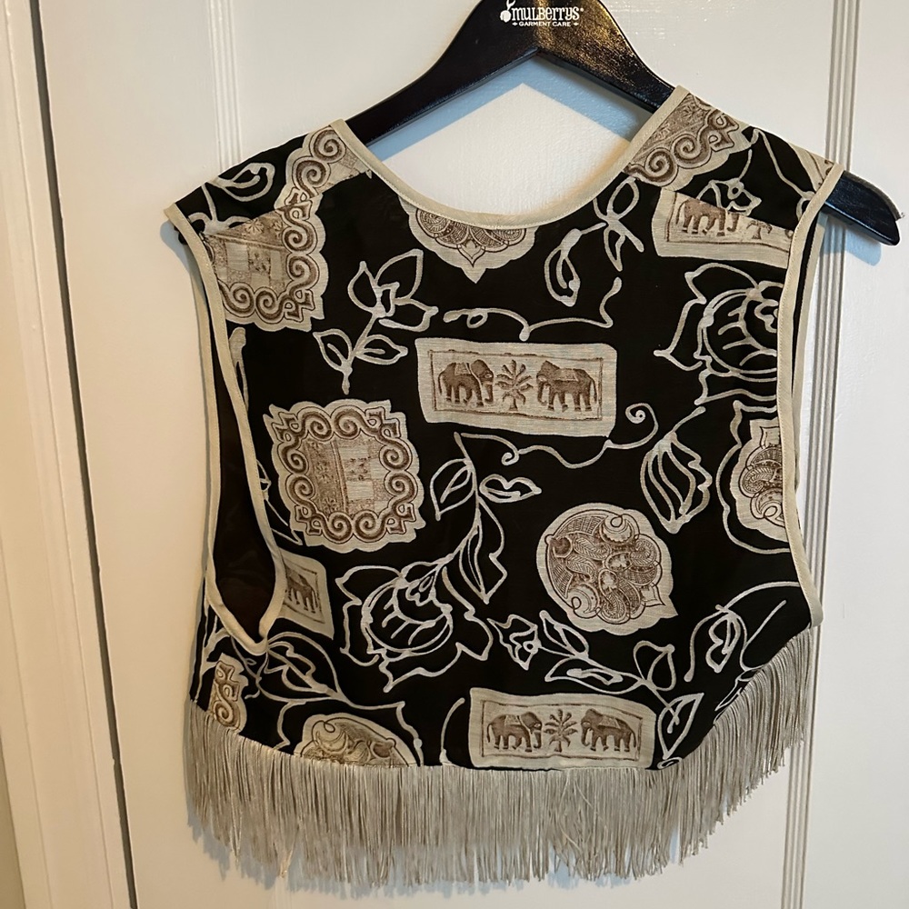Vintage linen skirt and matching vest set, S - Picture 5 of 7